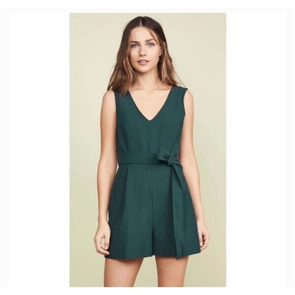 Women’s CLUB MONACO teal cross cross back Madria v neck Romper size - Picture 1 of 10